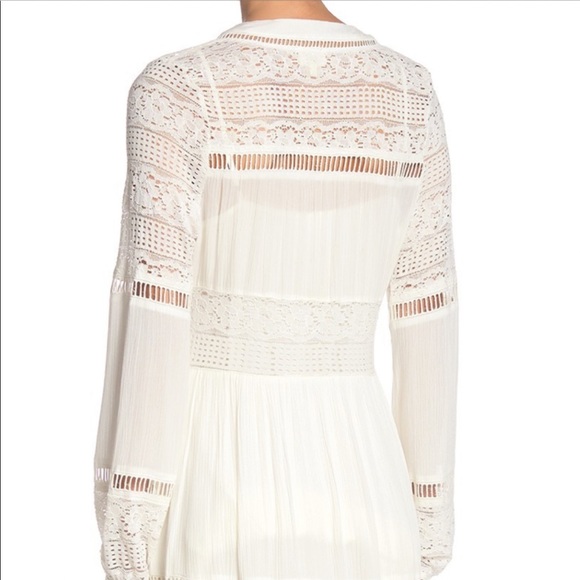 NWOT Lace & Crocheted LS Boho White Dee Elly Beth Dress - Picture 6 of 8